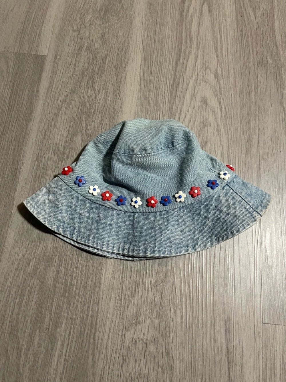 Denim Floral Bucket Hat